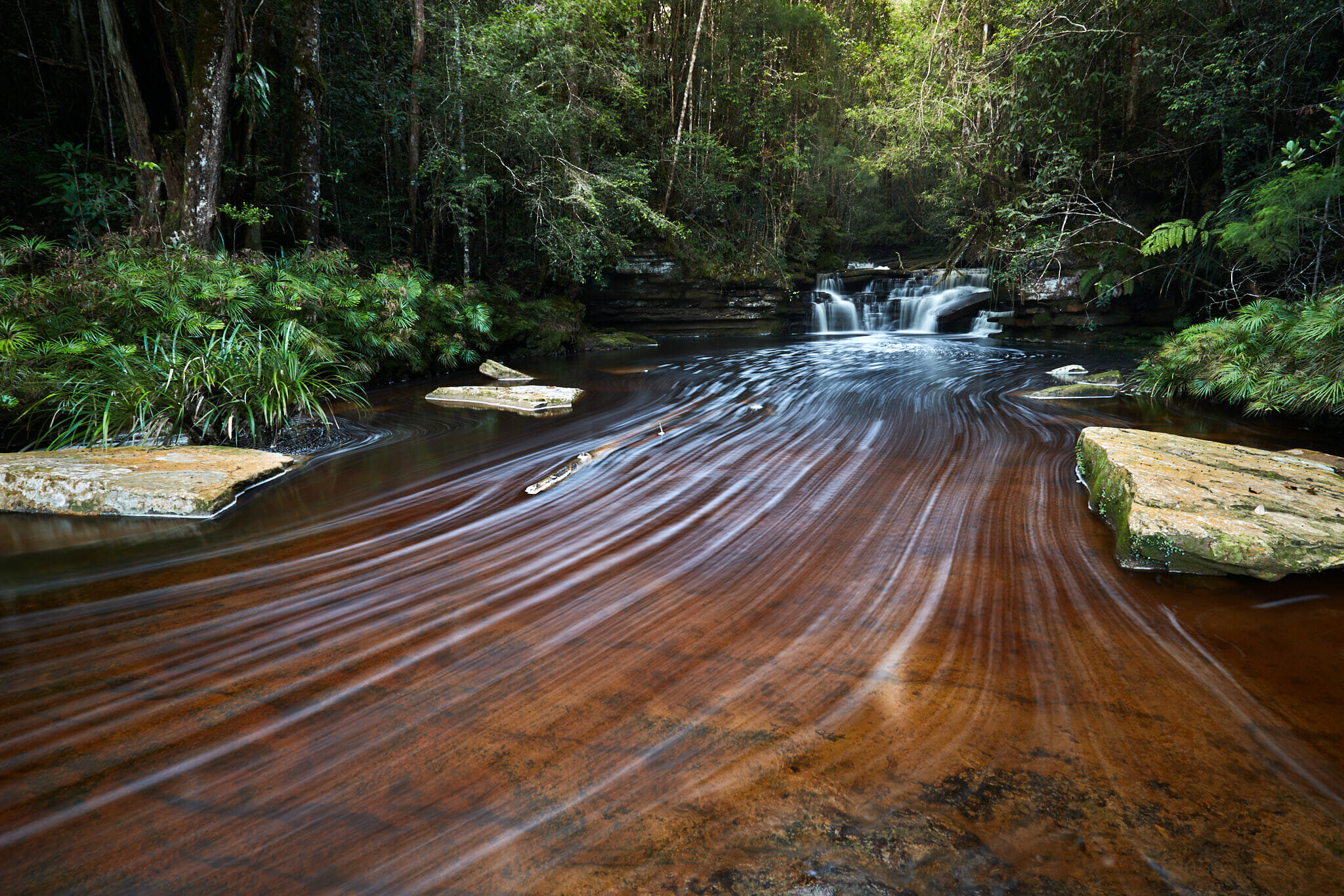 Borneo Upper Giluk falls billede, junglen regnskoven fotokunst af storslået natur dybt i den tropiske regnskov natur billede langtidseksponering naturkunst